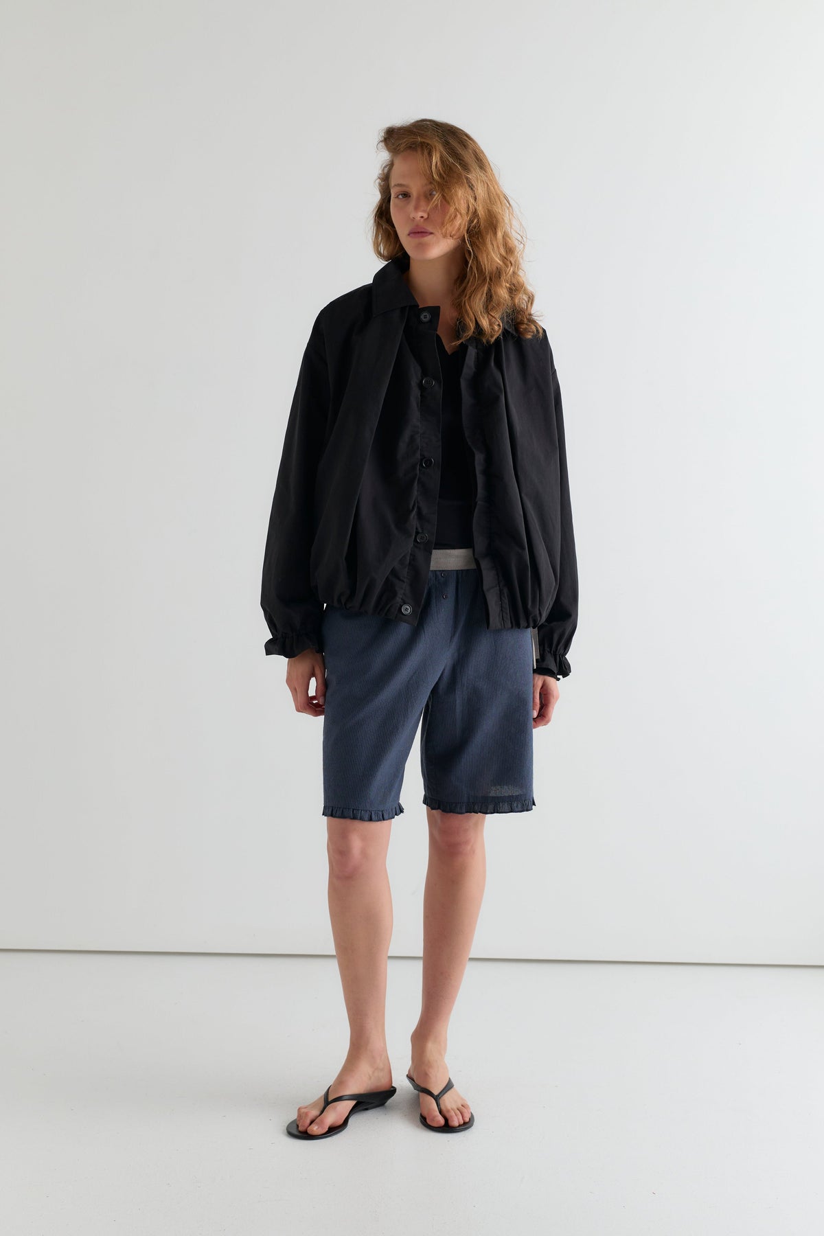 Fine Pleat Jacket - Black