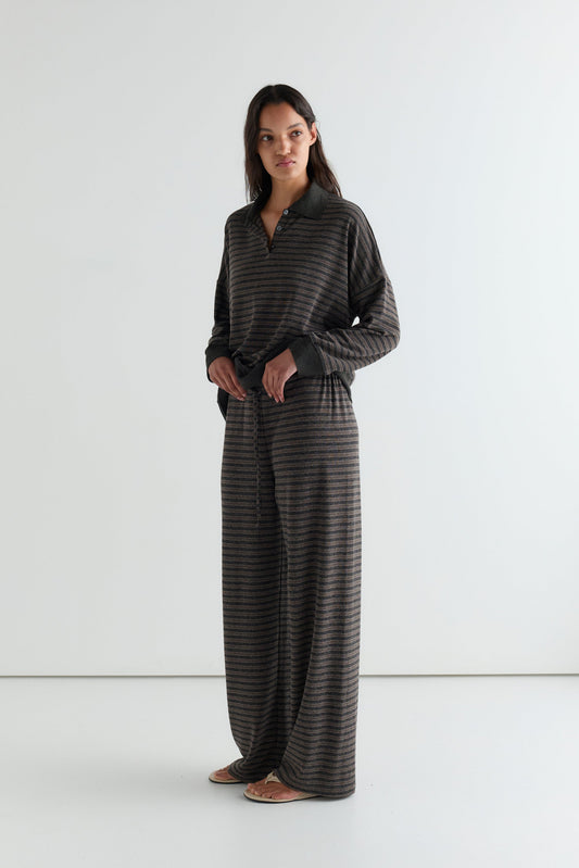 Lounger Pant - Brown Stripe