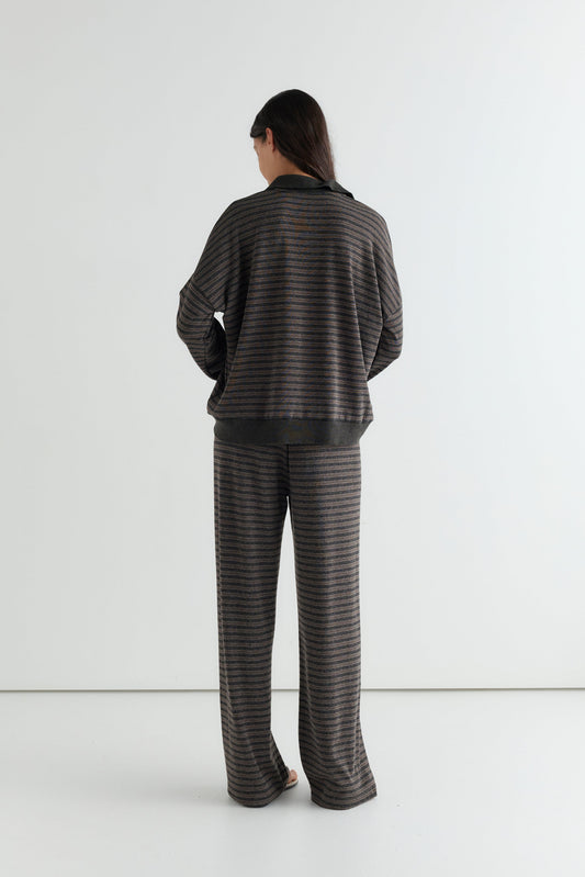 Lounger Pant - Brown Stripe