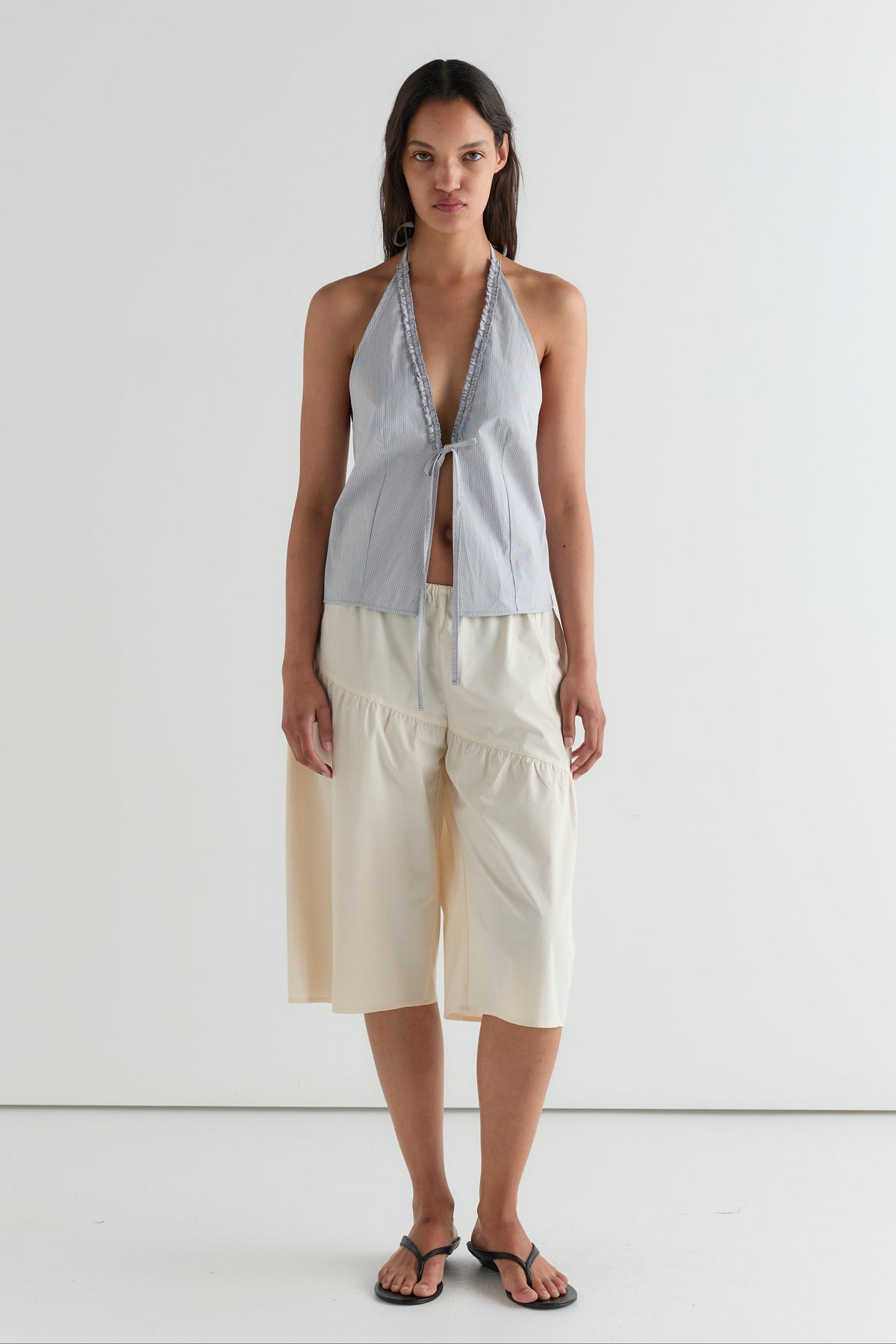 Open Frill Halter - Dream Stripe