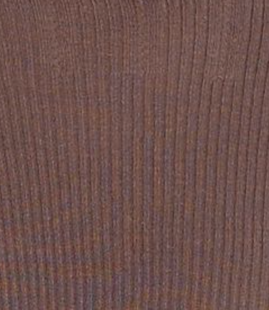 Close-up of a brown wood surface with visible vertical grain lines and natural texture, reminiscent of the refined detail found in the Open Work Longsleeve - Hazel.