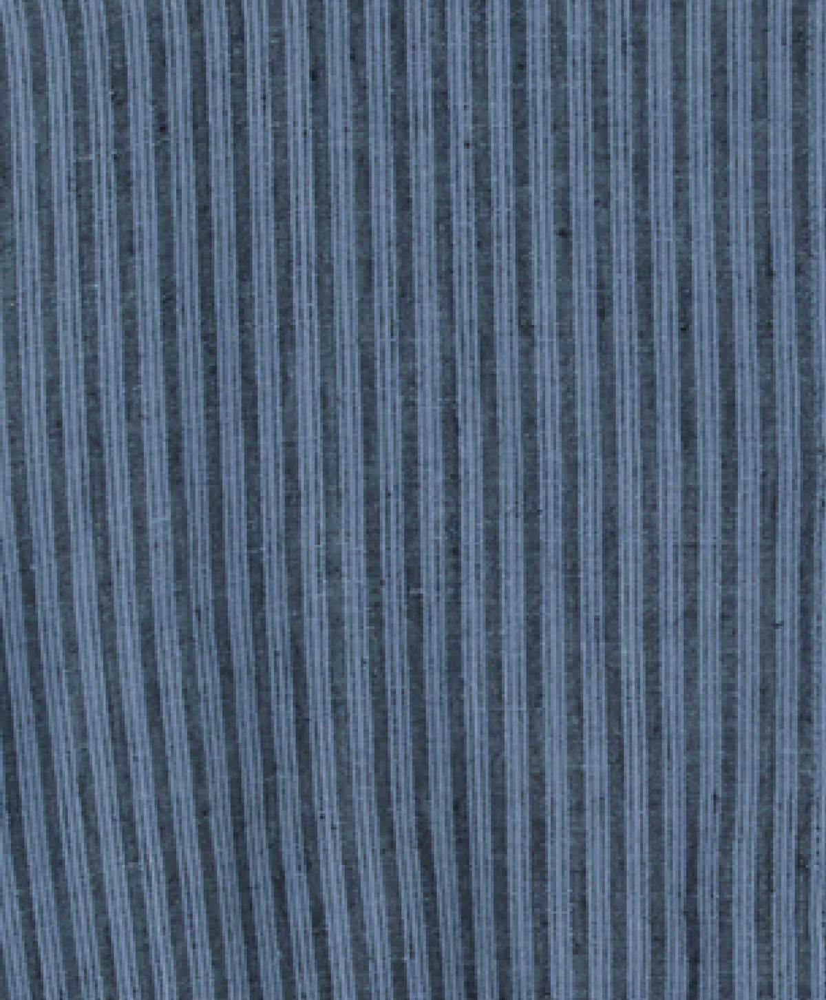 Close-up of the Line Top - Azure Stripe: blue and grey vertical stripes with a textured, woven look. Stripes are evenly spaced and subtly vary in width and color—perfect for a lightweight top.