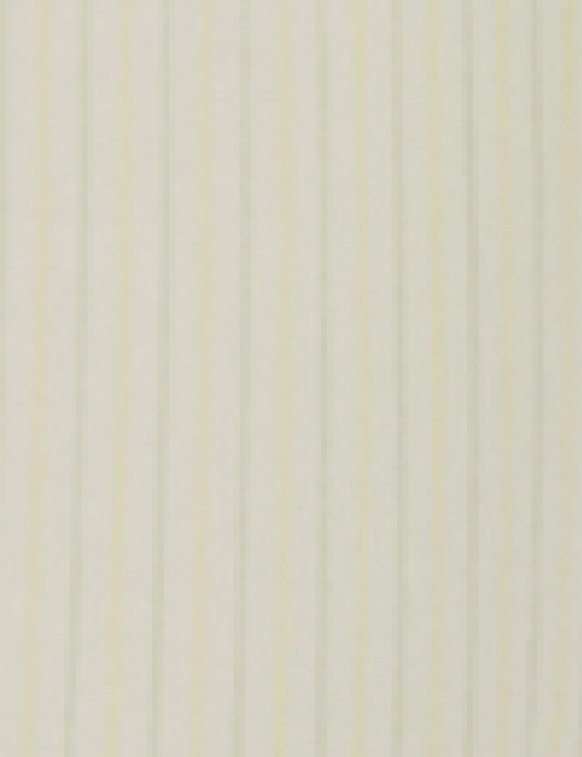 A close-up of the Cami Overshirt - Citrus Stripe shows soft, vertical pale yellow and white stripes. The simple, understated pattern lends a gentle and subtle look, characteristic of Deiji Studios' lightweight styles.