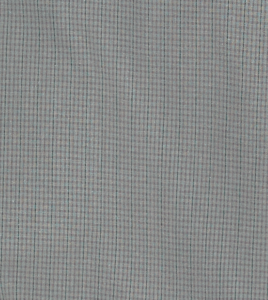 Close-up of the Multi Pleat Pant - Moss Stripe fabric by Deiji Studios: a moss-green fine grid check, shown flat.