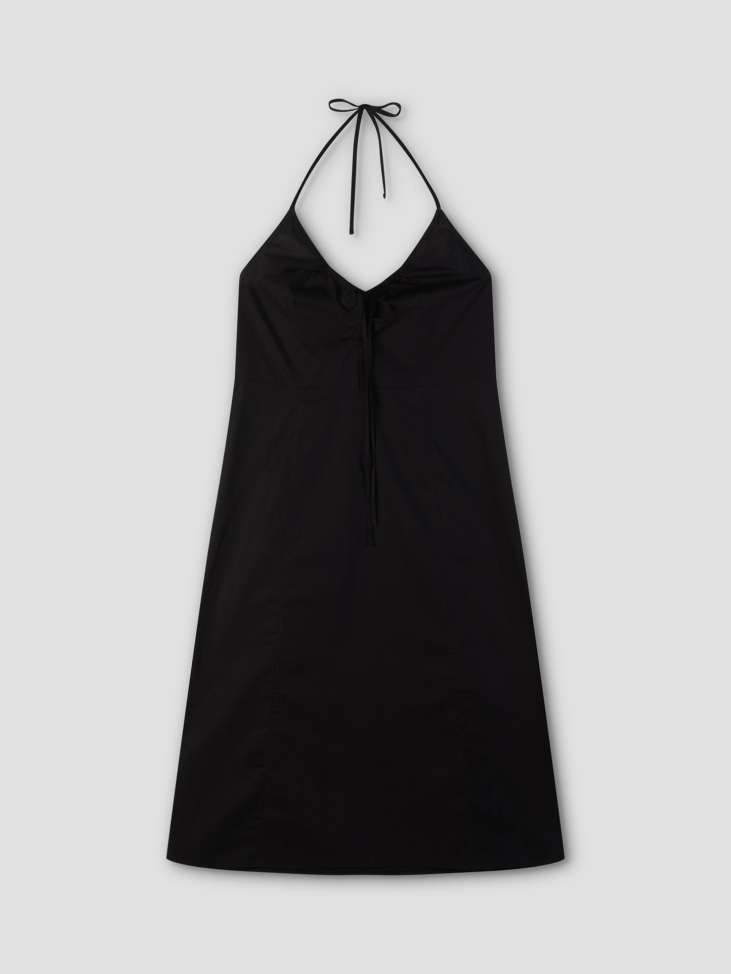 Seamed Halter Dress - Black