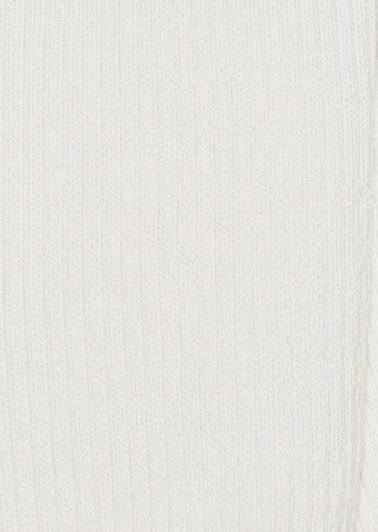 Close-up of the Wrap Cardigan - Snow fabric by Deiji Studios: a soft cream knit, shown flat.