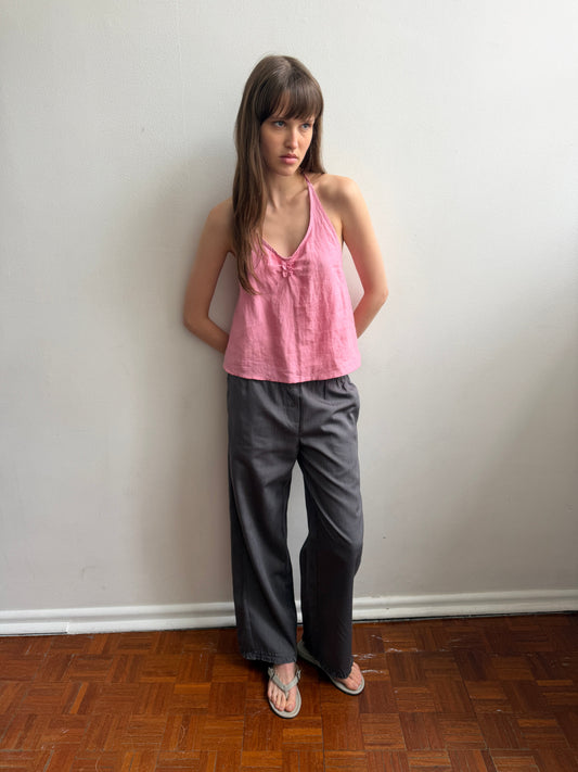 Flounce Pant - Charcoal Stripe