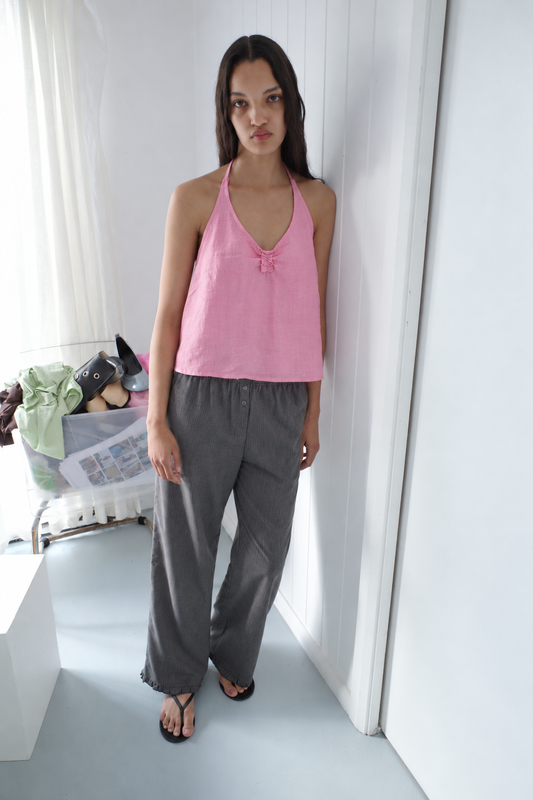 Flounce Pant - Charcoal Stripe