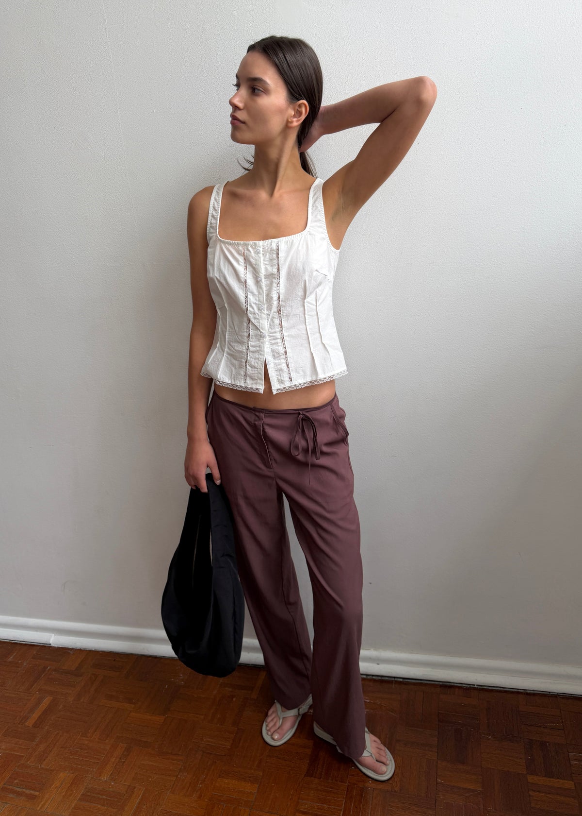 Cross Tie Pant - Burgundy