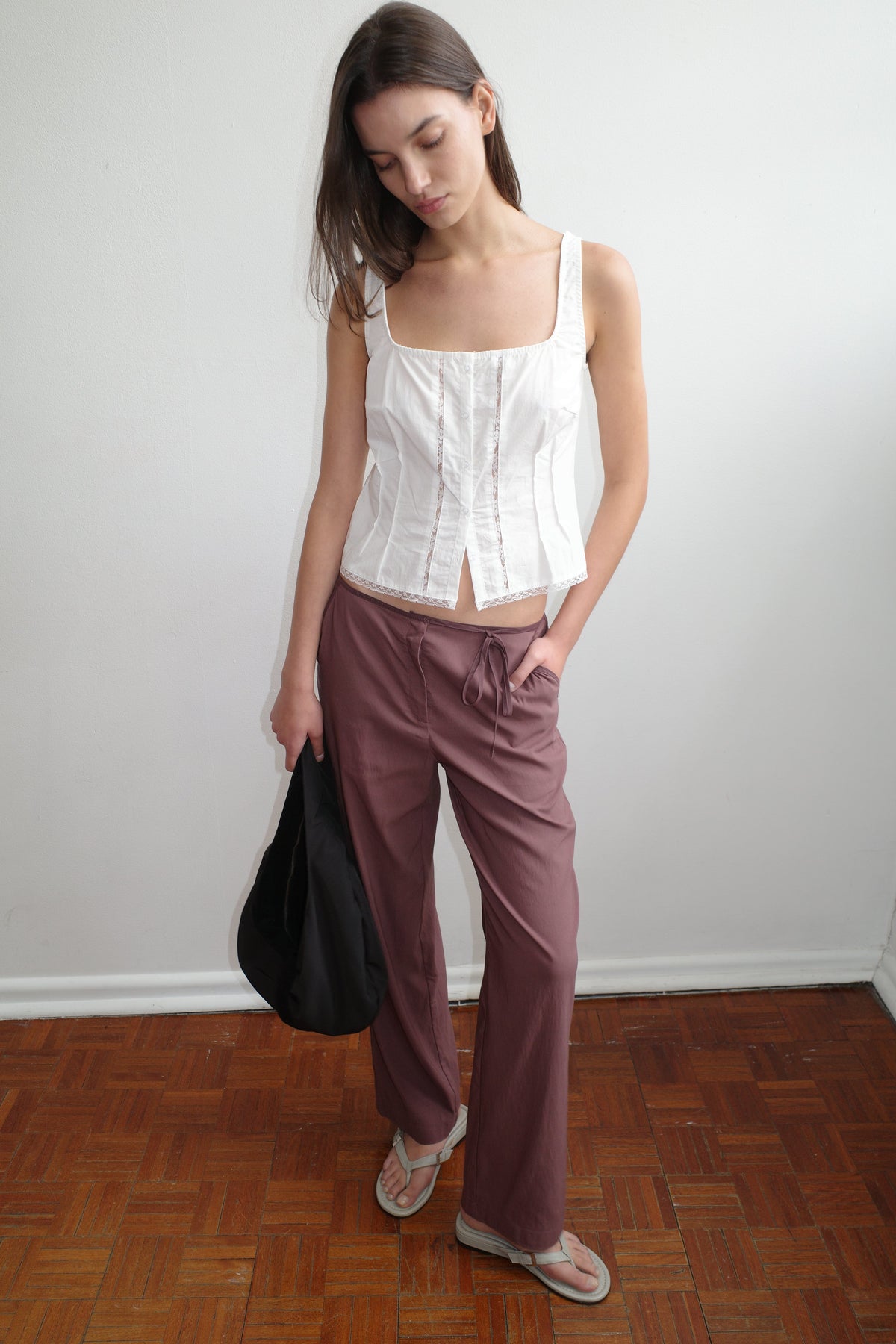 Cross Tie Pant - Burgundy
