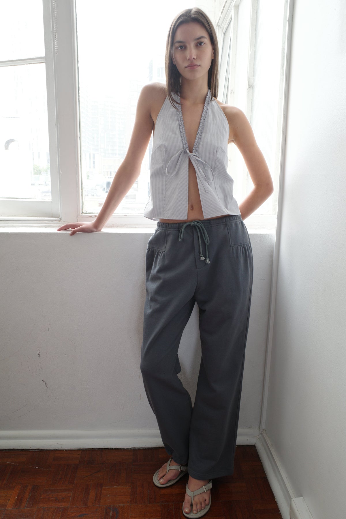 Frill Trackpant - Blue  Slate