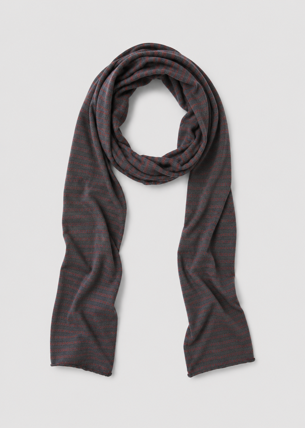 Knit Scarf - Brown Grey Stripe