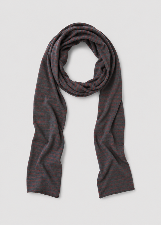Knit Scarf - Brown Grey Stripe