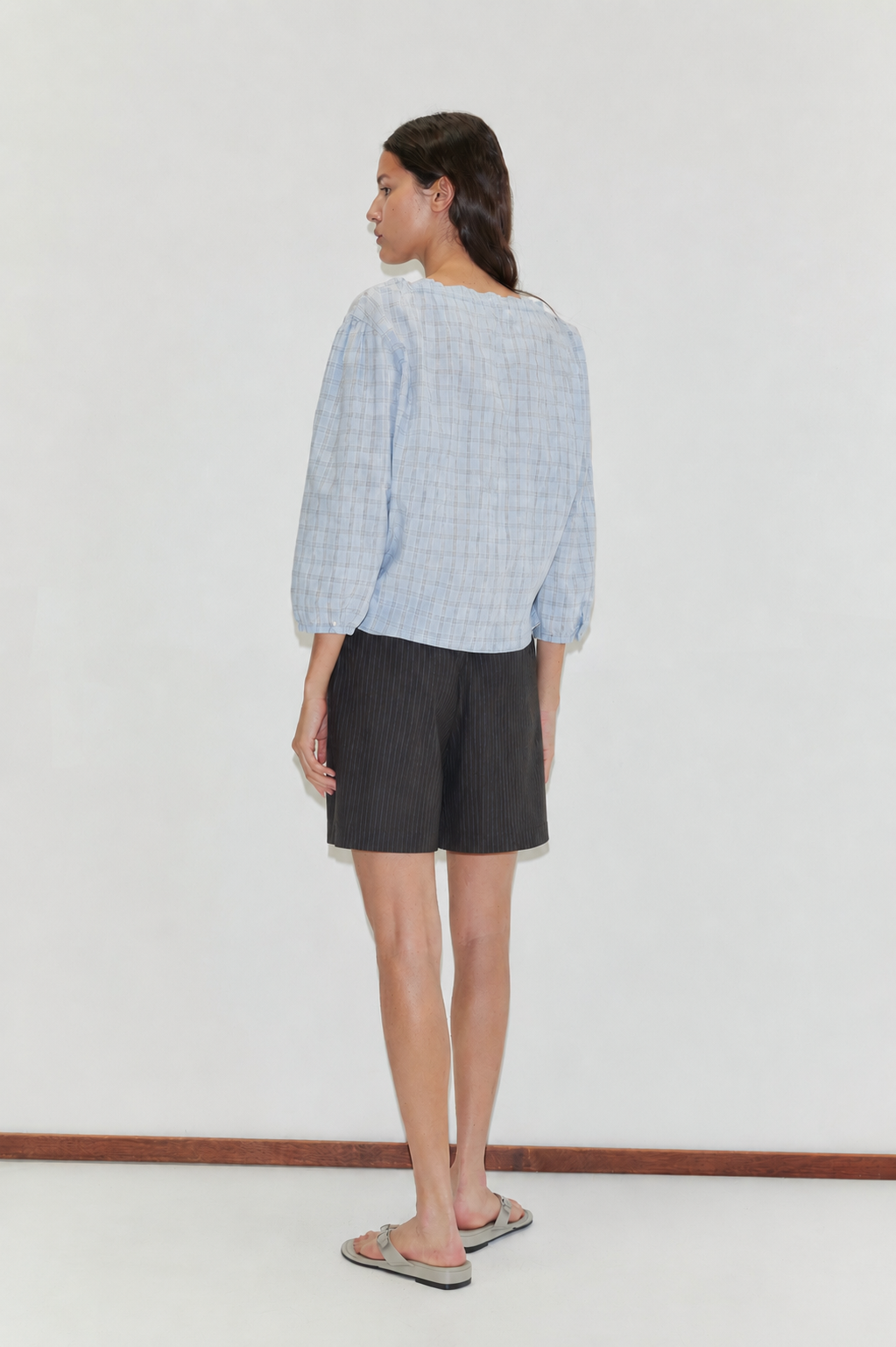 Wool Boxer Short - Charcoal Stripe